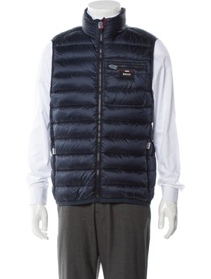 Pre-owned Bally Men's 6240395 Blue Down Puffer Vest Coat (us38/m)