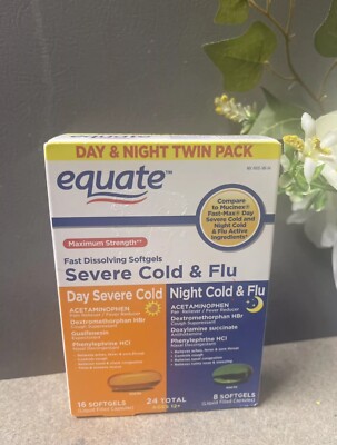 Equate Severe Cold & Flu Fast Dissolving Soltgels Maximum Strength Ex:12/25