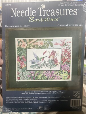 NEEDLE TREASURES Borderlines Counted Cross Stitch Kit - HUMMINGBIRD IN FLIGHT