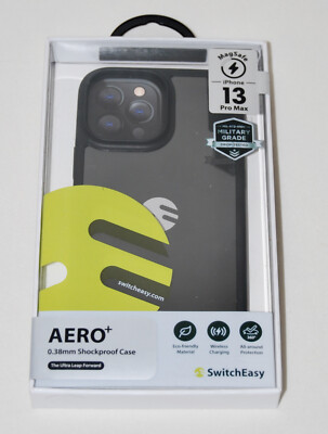 NIB SwitchEasy Aero+ Shockproof MagSafe Black Apple iPhone 13 Pro Max Hard Case