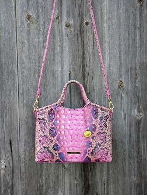 Brahmin Small Elaine Pink Crobra     .