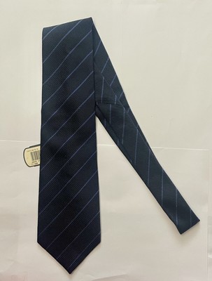 STRATFORD Tie Rack 100% Silk Black Striped Men s Neck Tie 4  x 57  Great Britain