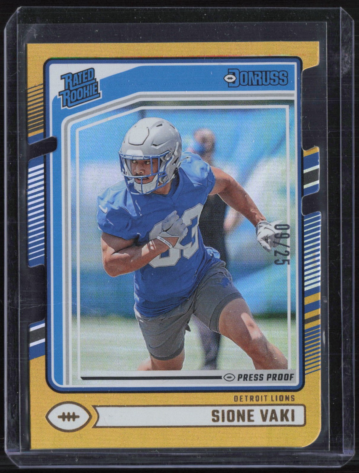 2024 Panini Donruss Gold Press Proof Die Cut #332 Sione Vaki 9/25 RC Rookie