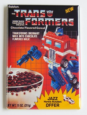Transformers Cereal Box FRIDGE MAGNET optimus prime