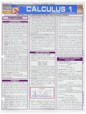 Calculus 1 Study Chart Toy Good