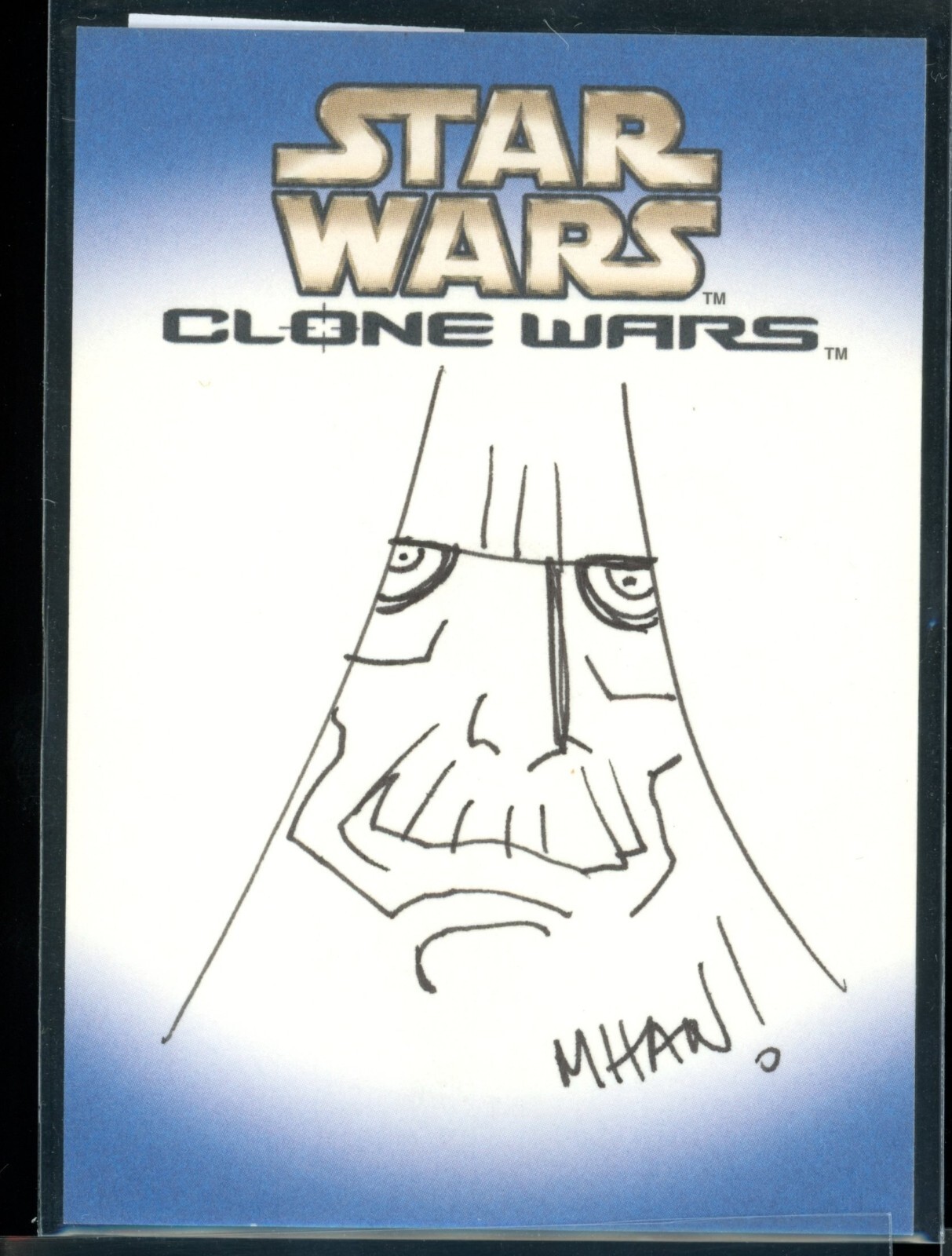 2004 Topps Star Wars Clone Wars CW Pop Mhan Sidious Sketch