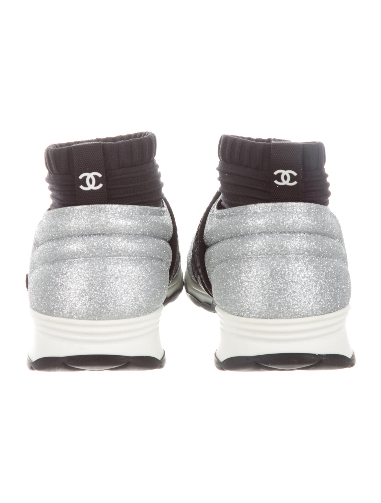 【CHANEL】シャネル CC ニーソックス CHANEL Glitter Stretch Fabric CC Sock Sneakers size 38 | eBay