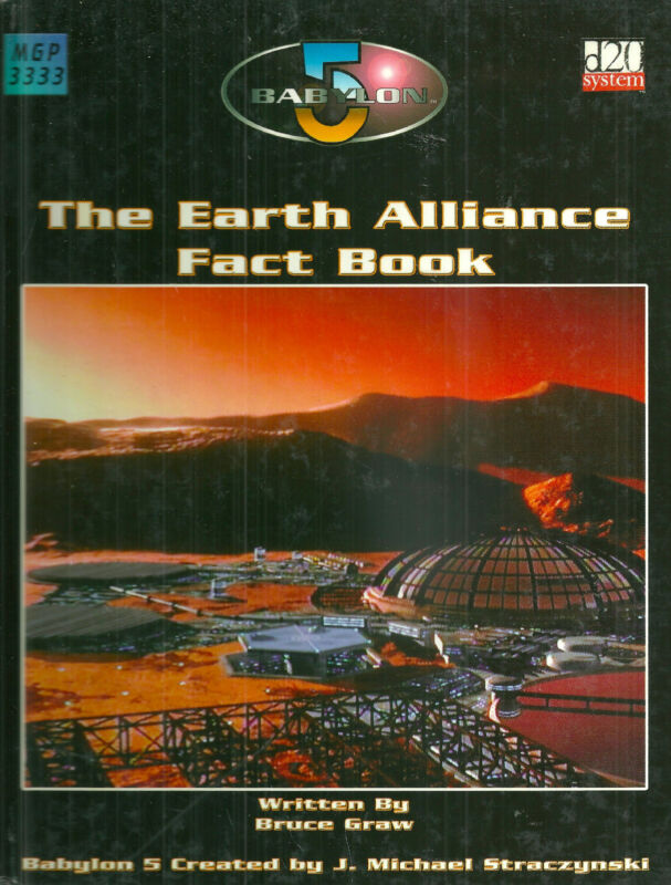 GRAW "BABYLON 5: THE EARTH ALLIANCE FACT BOOK" 2003 1ST ED HC VG RPG RARE!