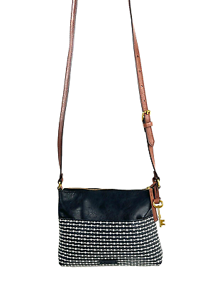Fossil black and white crossbody on sale