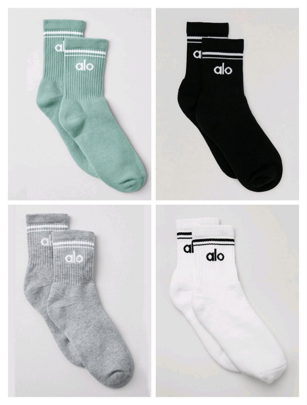 ALO Yoga UNISEX HALF-CREW THROWBACK SOCKS | eBay UK
