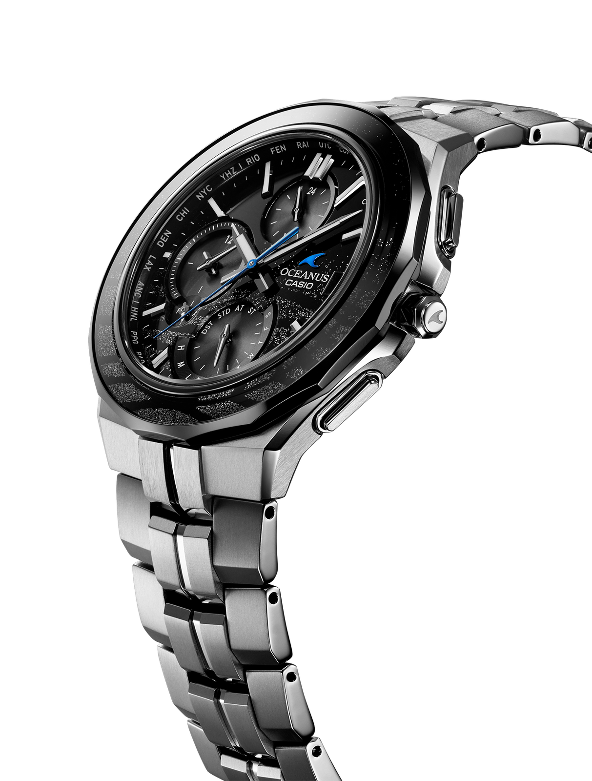 Pre-owned Casio Oceanus Ocw-s5000me-1ajf Manta Bluetooth Radio Solar Titanium Watch