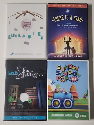 4 DVDs Sunday School POP Vol 1,2 & Lullabies 1,2 (Christian Kids, Listener Kids)
