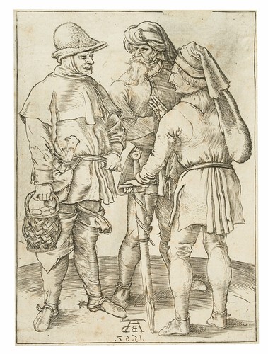 nach A.DÜRER: Drei Bauern im Gespräch, 1567, Kupferstich