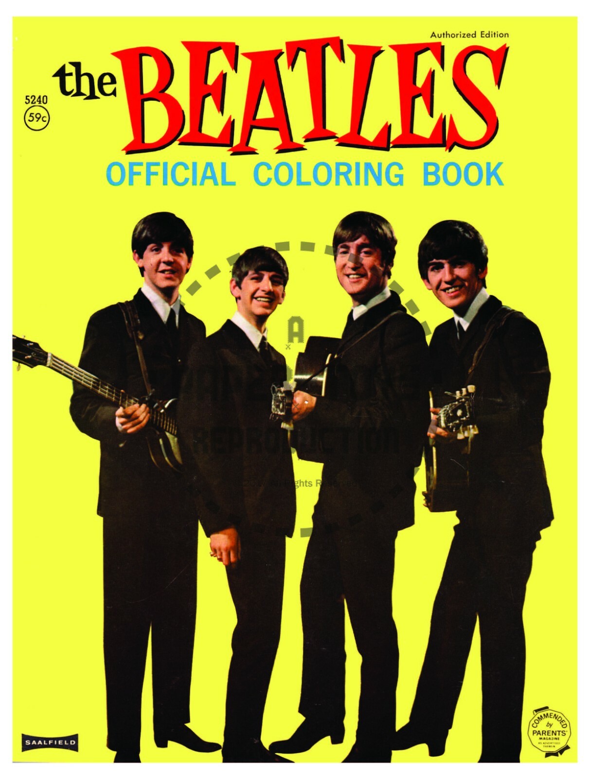 VINTAGE REPRINT - 1964 - THE BEATLES COLORING BOOK - COMPETE