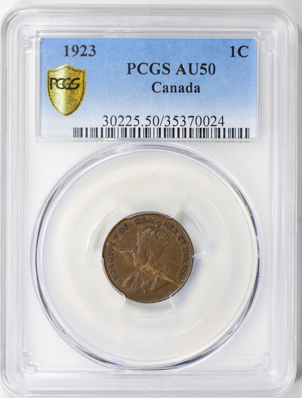 Canada 1923 Small Cent PCGS AU-50