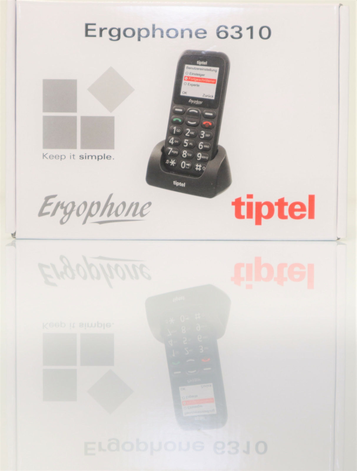 TIPTEL Ergophone 6310 Seniorenhandy Barrenhandy 1.77 Zoll  Schwarz