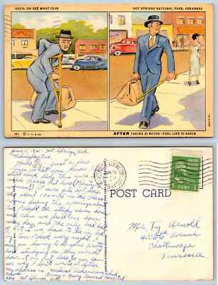postcard - Ouch, Oh Gee What Pain - Hot Springs National Park, Arkansas