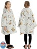 KFUBUO Wearable Blanket Hoodie for Kids Sherpa Patterns Oversized Sweatshirt Blanket With Pocket 6-10 Year Old Girl Boy Birthday Gifts Cat