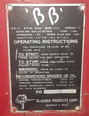 RARE Busy Bee Gas Engine Gladden Products