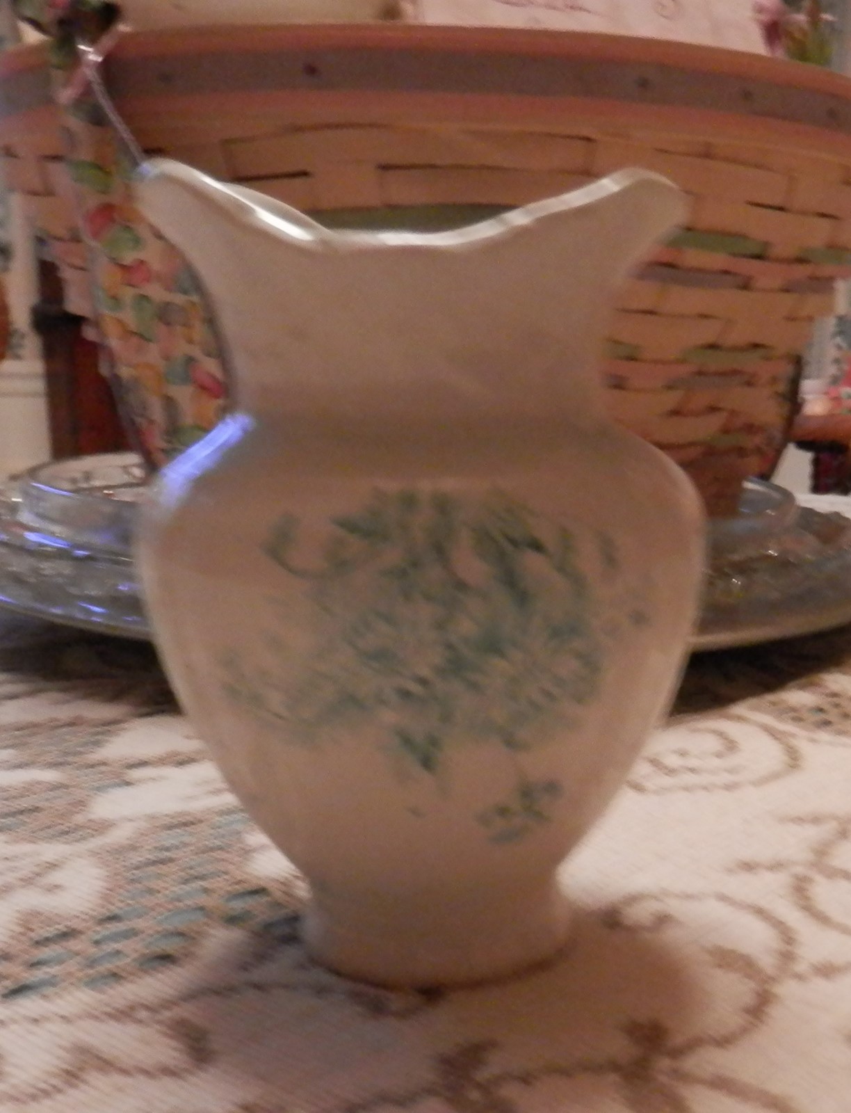 ANTIQUE CORNELL CHINA VICTORIAN BOWL AND PITCHER SET FLOWER OR TOOTHBRUSH HOLDER