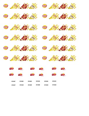 N Scale Truck / Trailer Decals '' Lays Potato Chips '' ( for 45' Trailers )