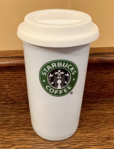 Starbucks White Travel Mug W/ Silicone Lid: Gift Pack Exclusive • Double Walled