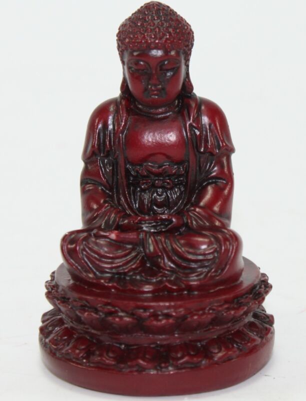 Feng Shui 2" Red Meditating Buddha Figurine Peace Luck Statue Paperweight Gift