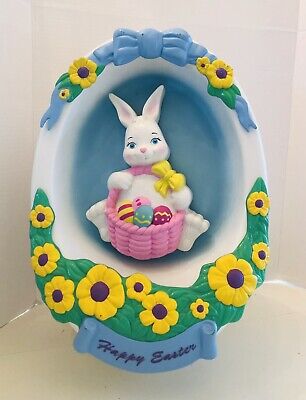 Empire Vintage ~ Easter Egg Plastic Blow Mold Decoration 1995 ~ Bunny Rabbit 18 