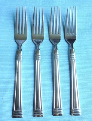 New Lenox ESQUIRE Glossy Set of 4 Dinner Forks 18/10 Stainless Flatware (8 1/8'')