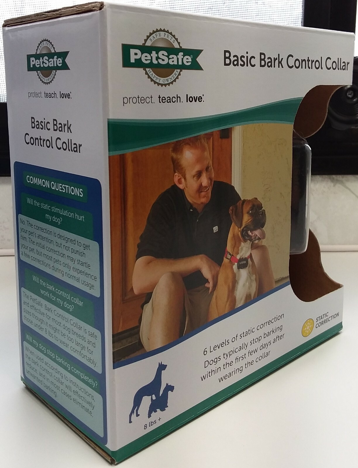 PetSafe PBC-102 Basic BARK CONTROL COLLAR 6 Level Static Correction 8 lbs+ NEW