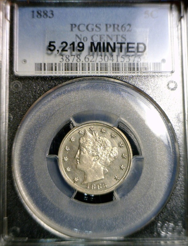1883 PCGS PR62 Liberty Nickel Coin NICE LOW MINTAGE "