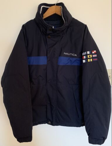 Nautica Reversible Puffer Flag Series Jacket Mens Size M Nautica Reversible Puffer Flag Series Jacket Mens Size M