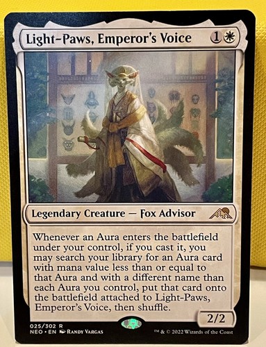マジック：ザ・ギャザリング MTG Light-Paws, Emperor's Voice Signed Light-Paws, Emperor's Voice (Showcase) | Kamigawa: Neon