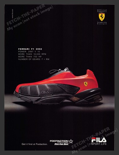 Fila Shoes Ferrari F1 2000s Print Advertisement 2002 | eBay