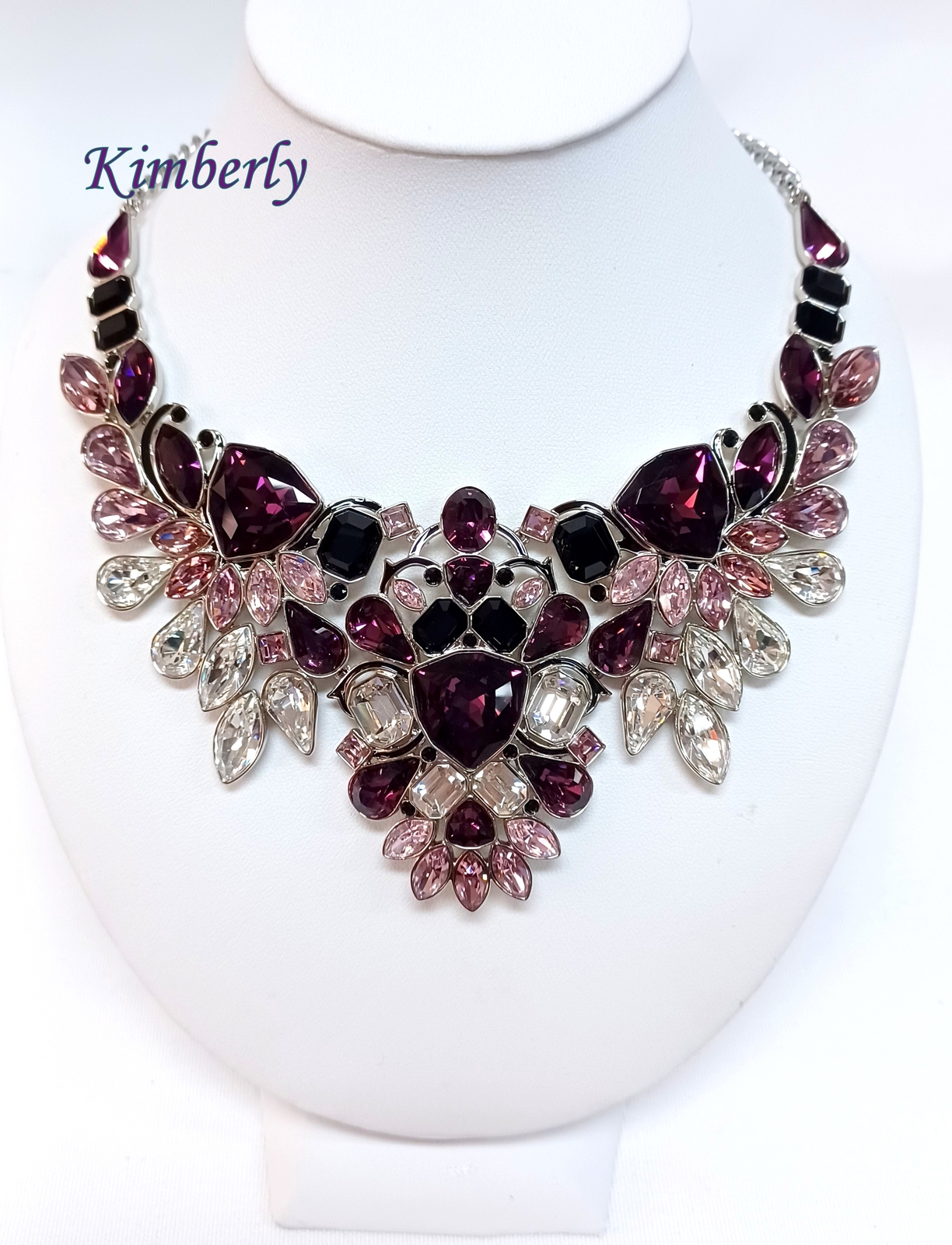 Swarovski Impulse Necklace-Large Clear Purple Crystal