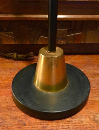 Vintage Mid Century Modern Atomic Floor Lamp Black/ Brass Torchiere