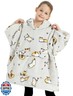 KFUBUO Wearable Blanket Hoodie for Kids Sherpa Patterns Oversized Sweatshirt Blanket With Pocket 6-10 Year Old Girl Boy Birthday Gifts Cat