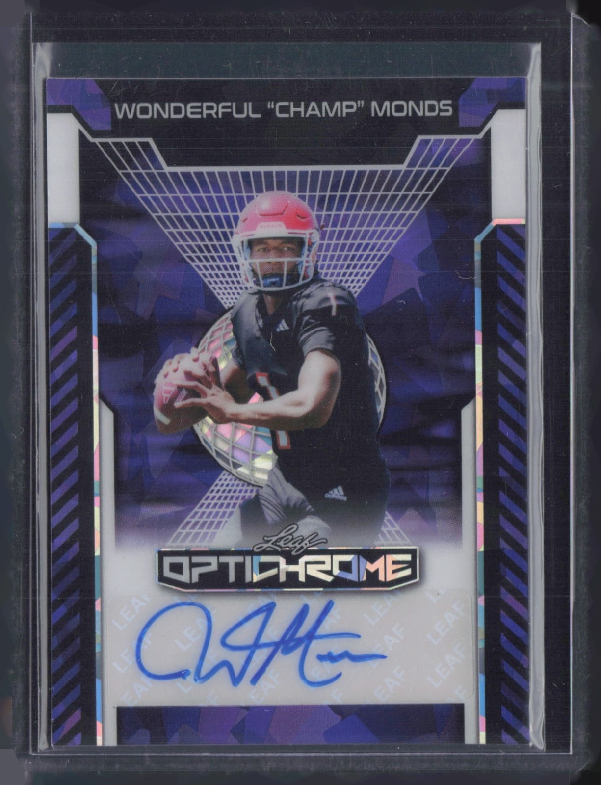 2025 Leaf Optichrome Crystal Purple Wonderful Champ Monds 5/5 Auto Autograph