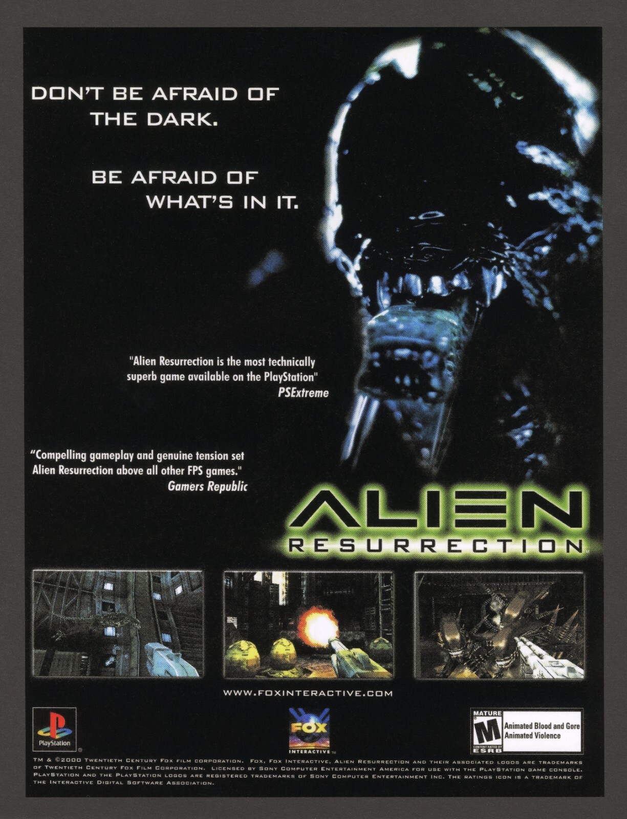 Alien Resurection Playstation 1 PS1 PSX 2000 Promotional Ad