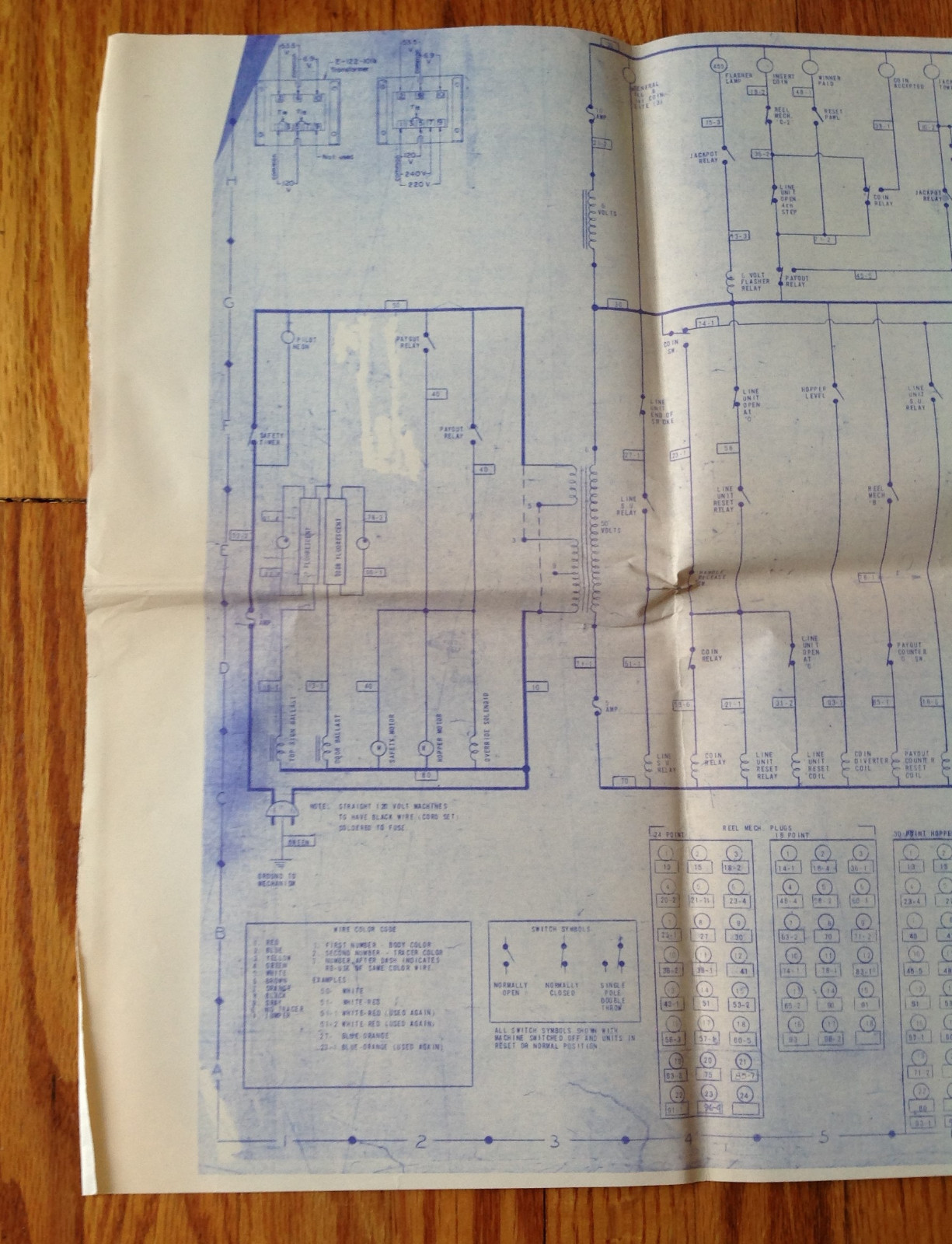 BALLY 873 Electro-Mechanical 5 LINE PAY Slot Machine SCHEMATICS + WIRING DIAGRAM
