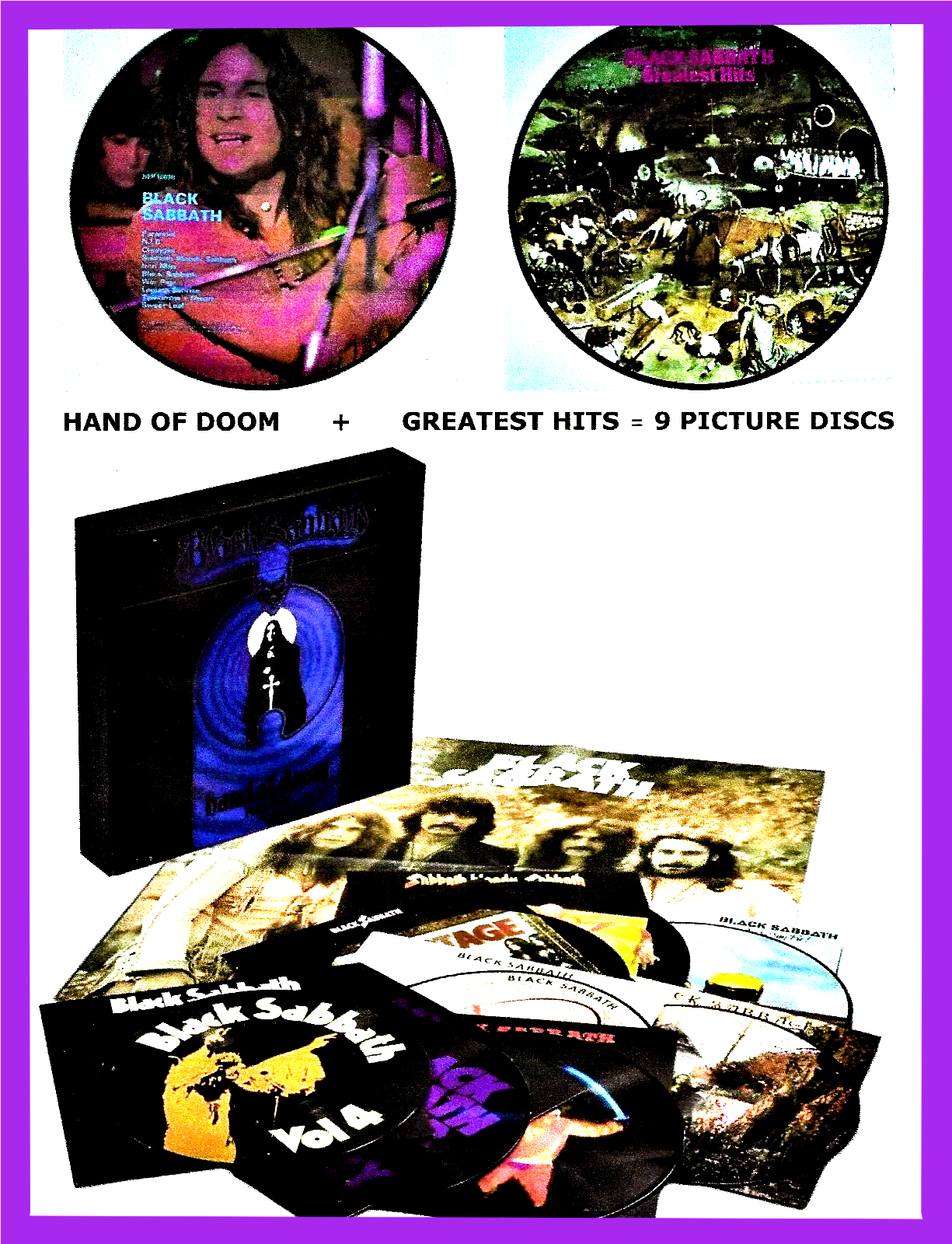 BLACK SABBATH HAND OF DOOM + GREATEST HITS PICTURE DISC = 9
