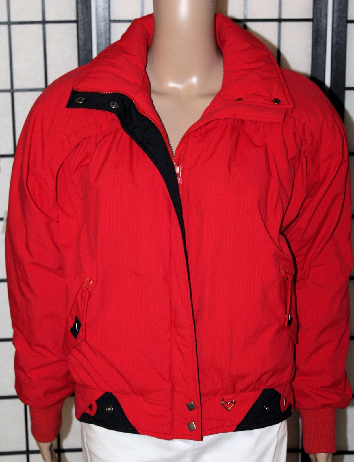 VINTAGE OBERMEYER SPORTS Women's Size 8 Red Zip Ski Winter Coat Jacket EUC
