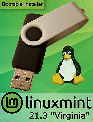 Linux Mint 21.3 Virginia Cinnamon 64Bit | 16GB USB 3.2 Bootable Live Installer