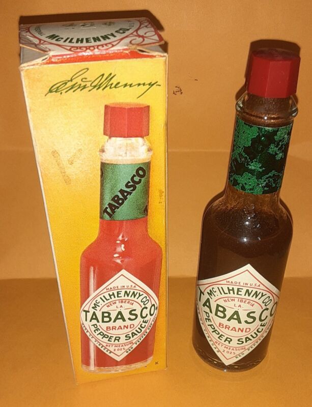 Vintage Tabasco Liquid Pepper Seasoning Box and Bottle - Marked 43 Cents