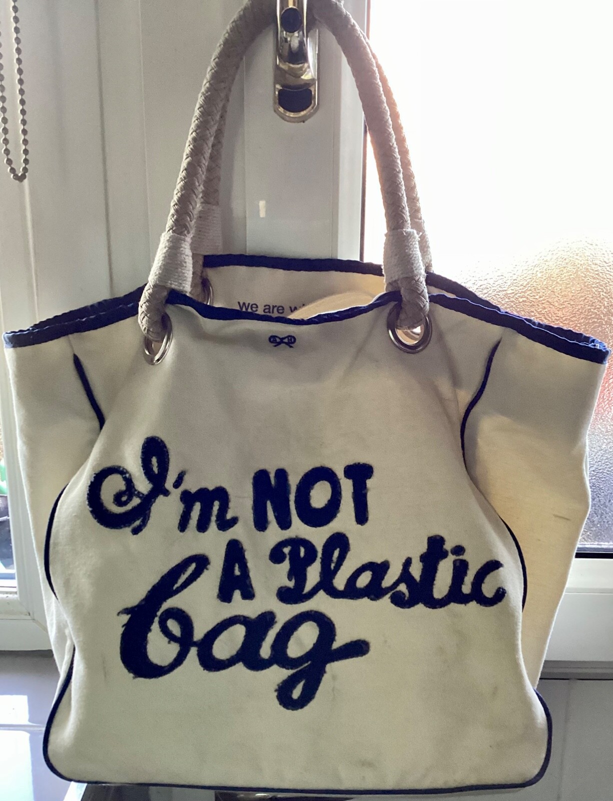 Anya Hindmarch I’m Not A Plastic Bag Anya Hindmarch I'M NOT A PLASTIC BAG Tote Cotton Canvas Bag