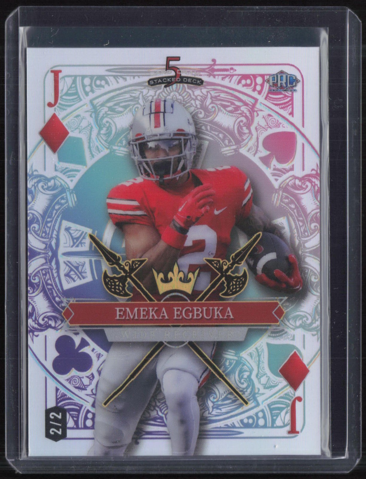 2024 Wild Card 5 Card Draw Stacked Deck Emeka Egbuka 2/2 RC Rookie