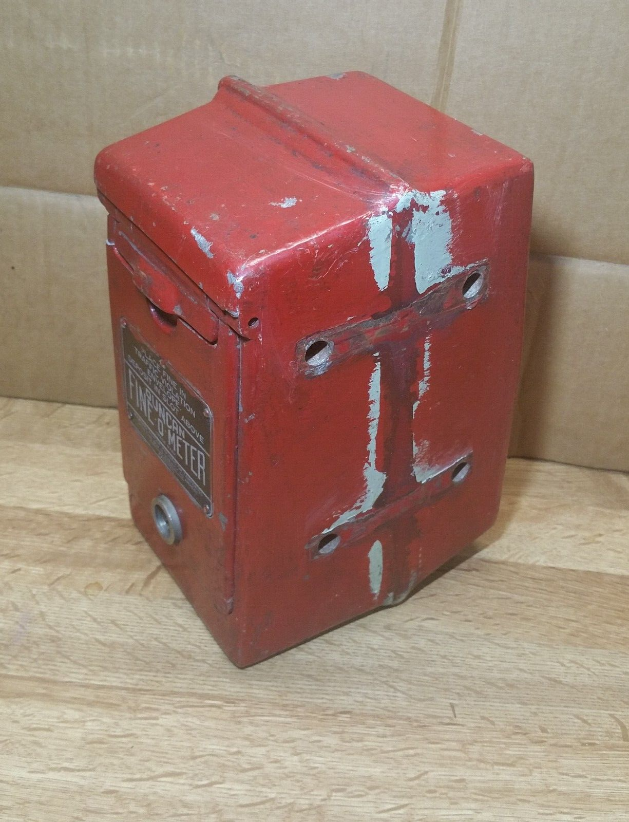 Vintage Duncan Fine-O-Meter 9"x6"x5" Trafic Violation Fine Collection Box