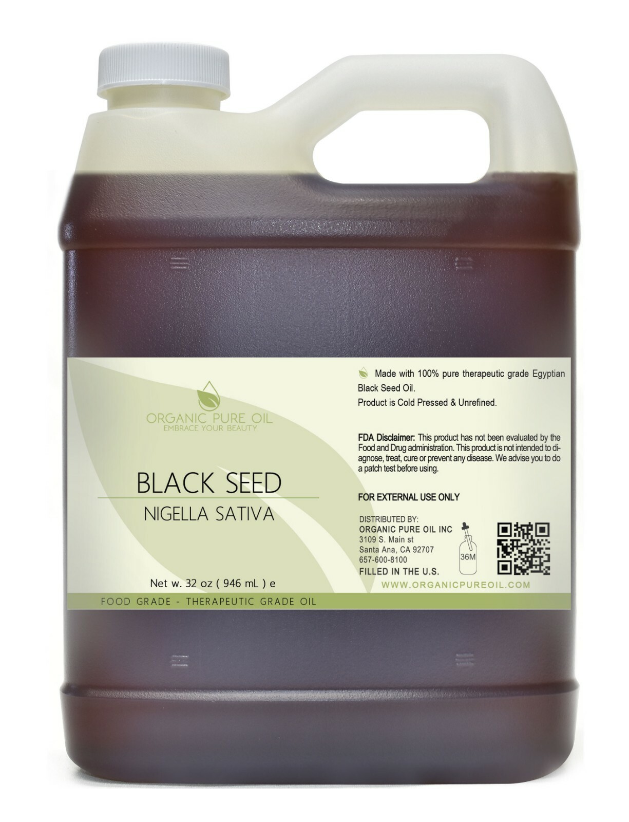 32 OZ BLACK SEED OIL NIGELLA SATIVA 100 PURE ORGANIC COLD PRESSED ...