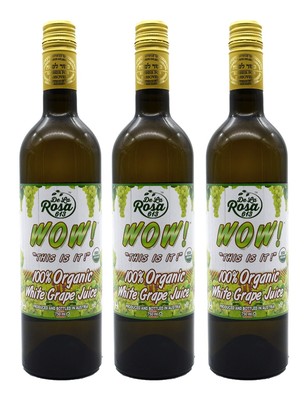 De La Rosa Organic White Grape Juice,Vegan White Grape Juice,25.4 Oz (Pack of 3)