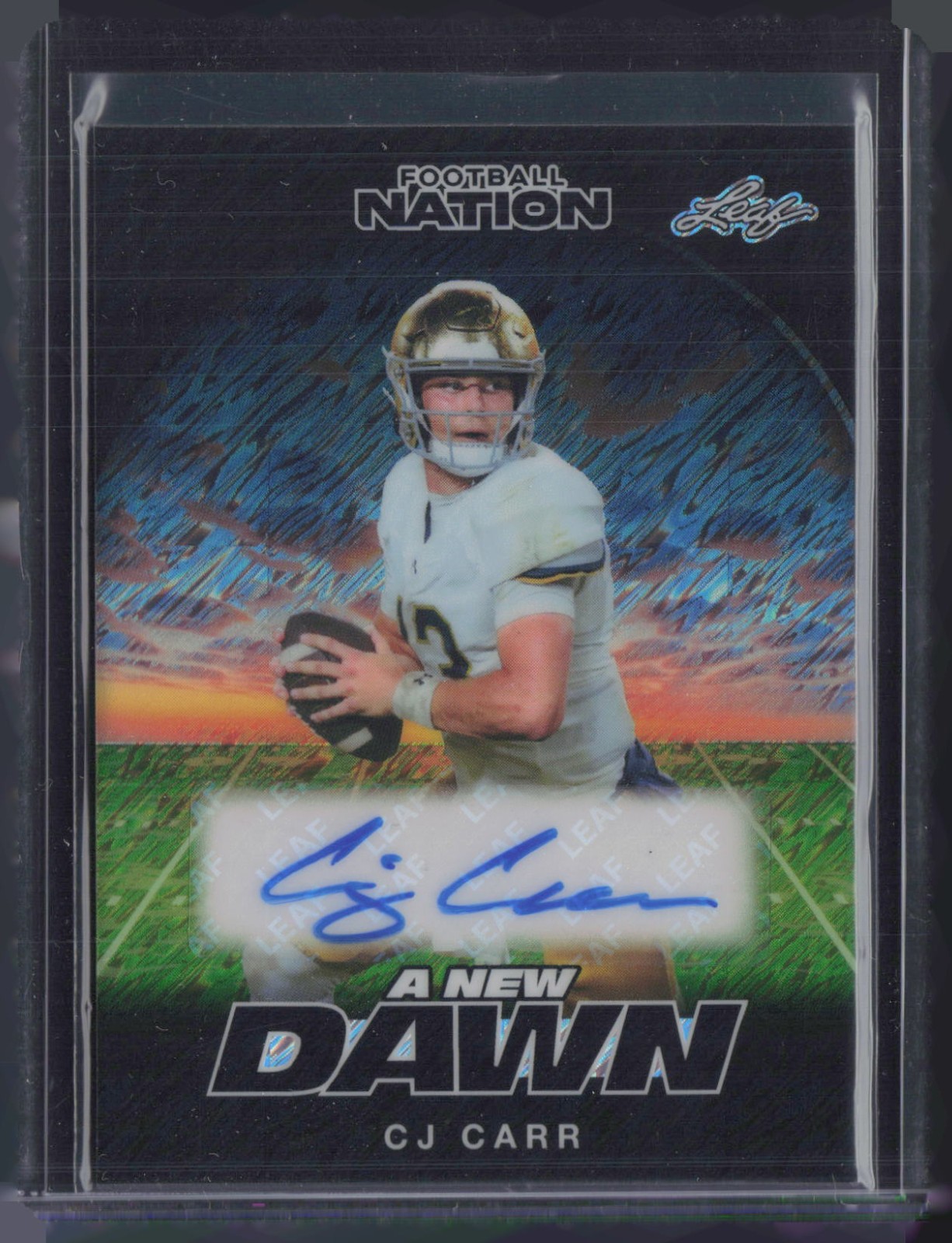 2025 Leaf Football Nation A New Dawn Shimmer Black CJ Carr 1/1 Auto Autograph